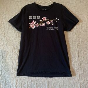 Neon Riot Tokyo M Short Sleeve T Shirt Sakura Japanese Cherry Blossom Flaw Pic